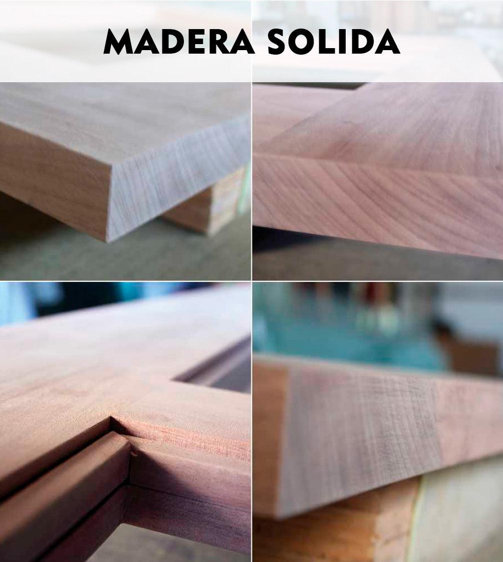 Puerta Corrediza De Madera Estilo Frances Con 18 Paneles de Espejo Insertado MEPC-3261